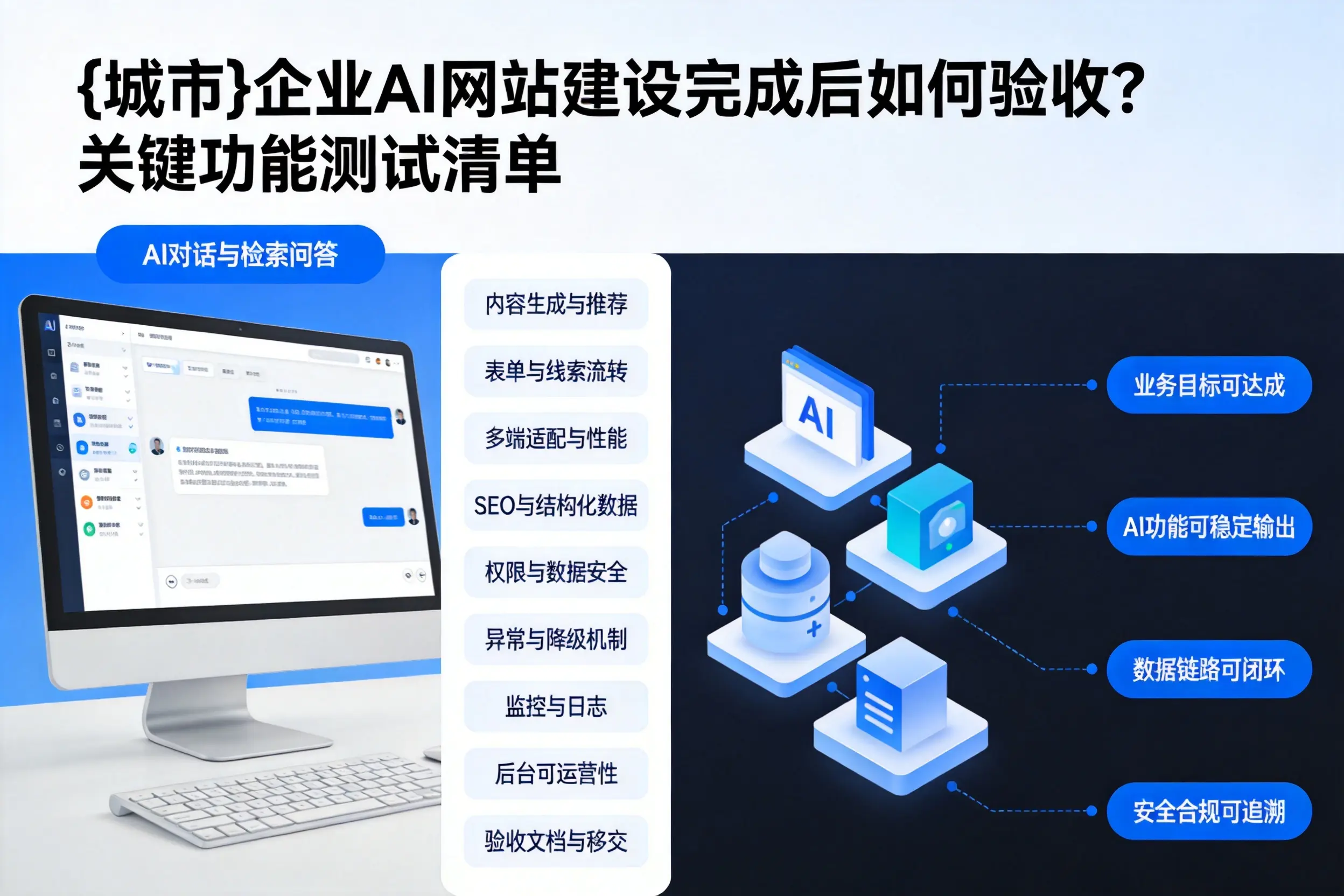 河北企业AI网站建设完成后如何验收？关键功能测试清单