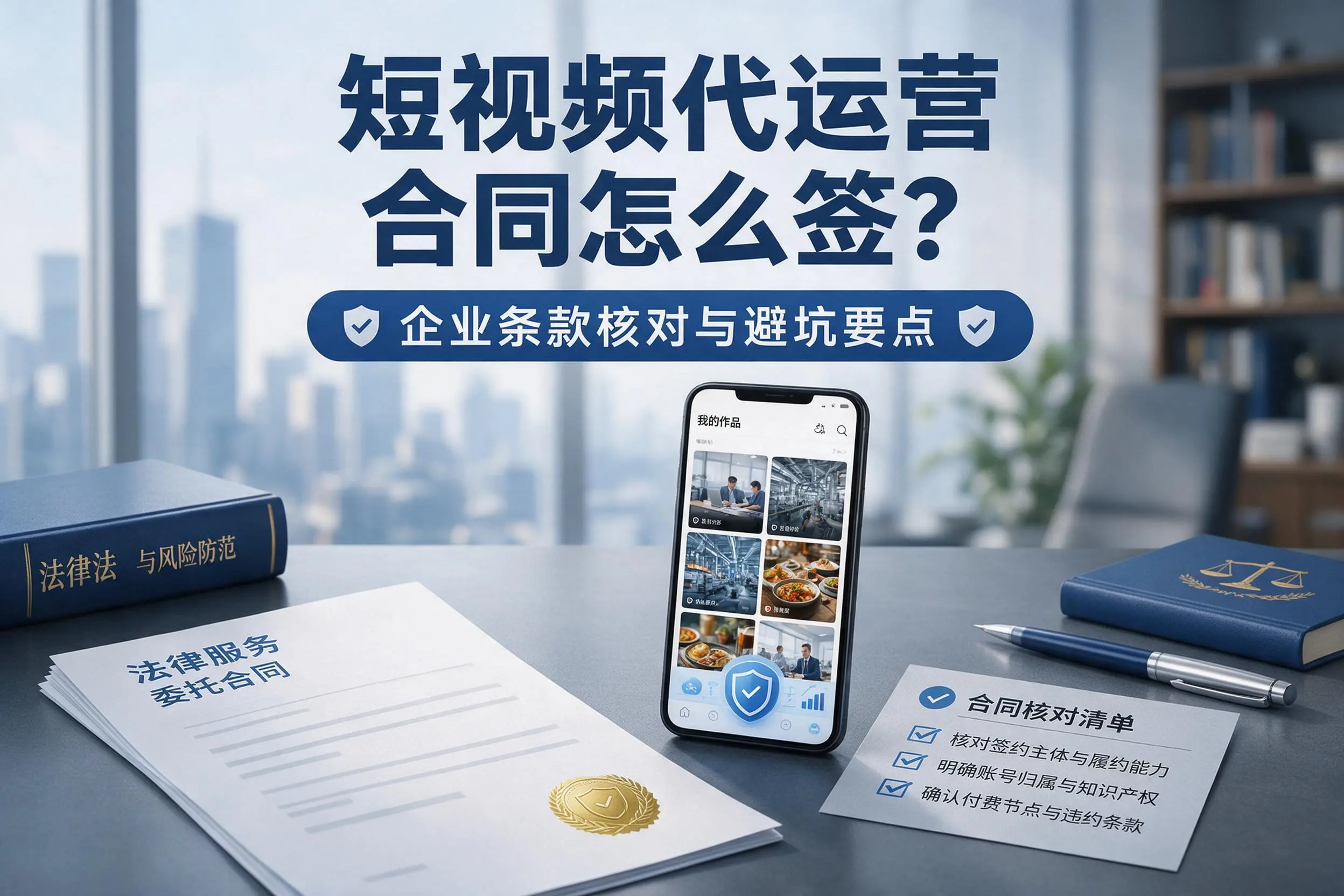 短视频代运营合同怎么签？河北企业条款核对与避坑要点