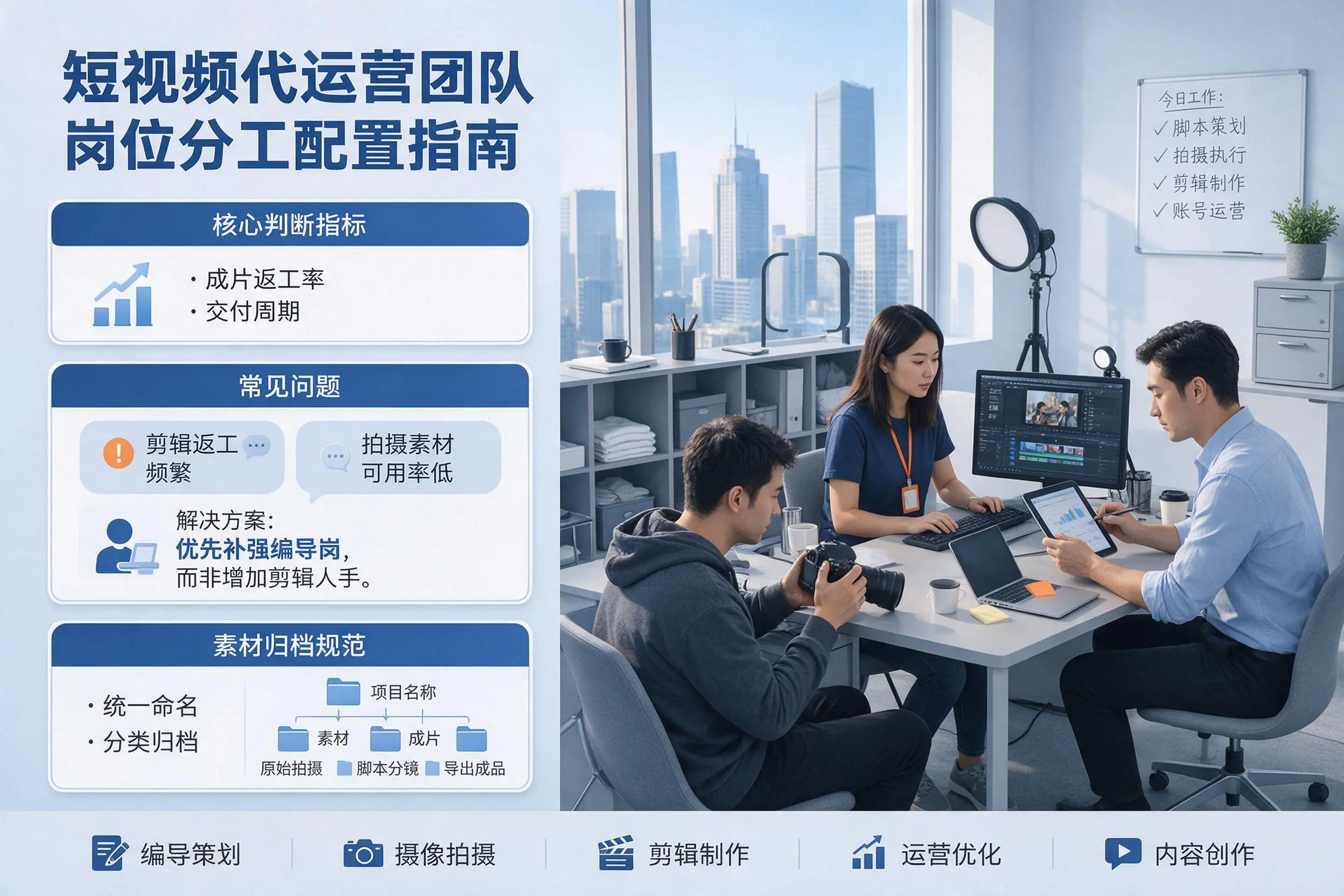 短视频代运营团队如何配置？河北企业岗位分工科普说明