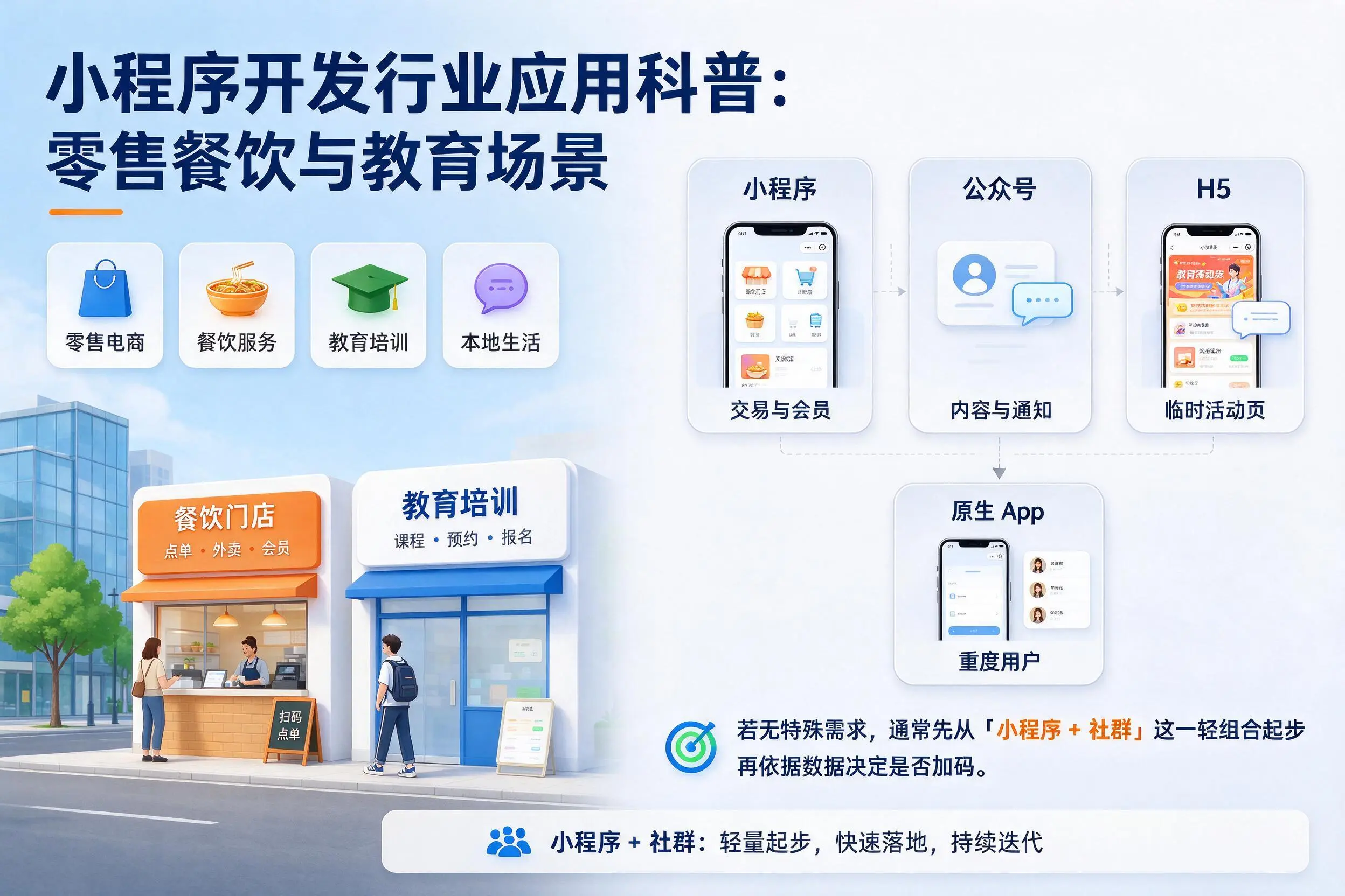河北小程序开发行业应用科普：零售餐饮与教育场景