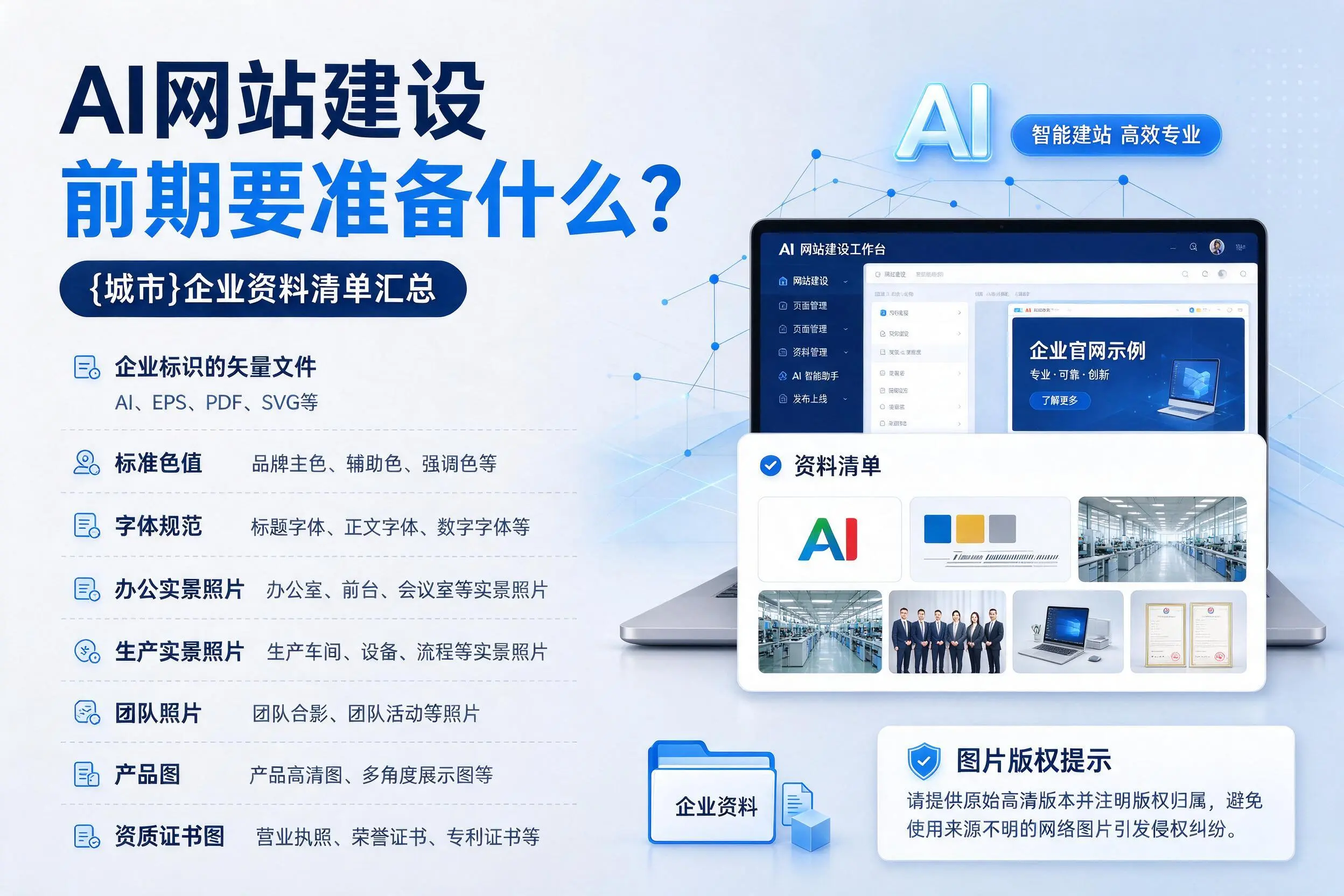 AI网站建设前期要准备什么？河北企业资料清单汇总
