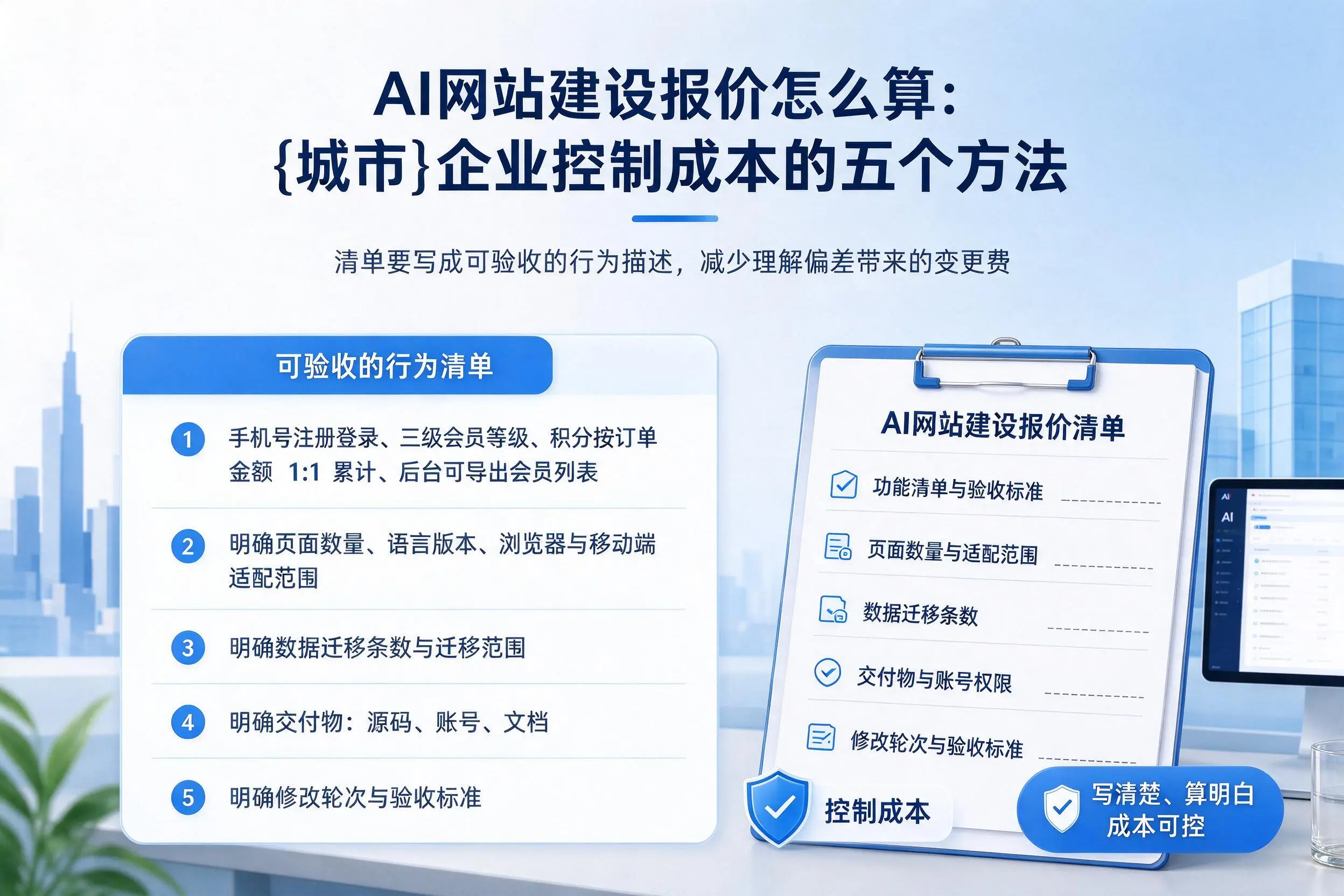 AI网站建设报价怎么算:河北企业控制成本的五个方法